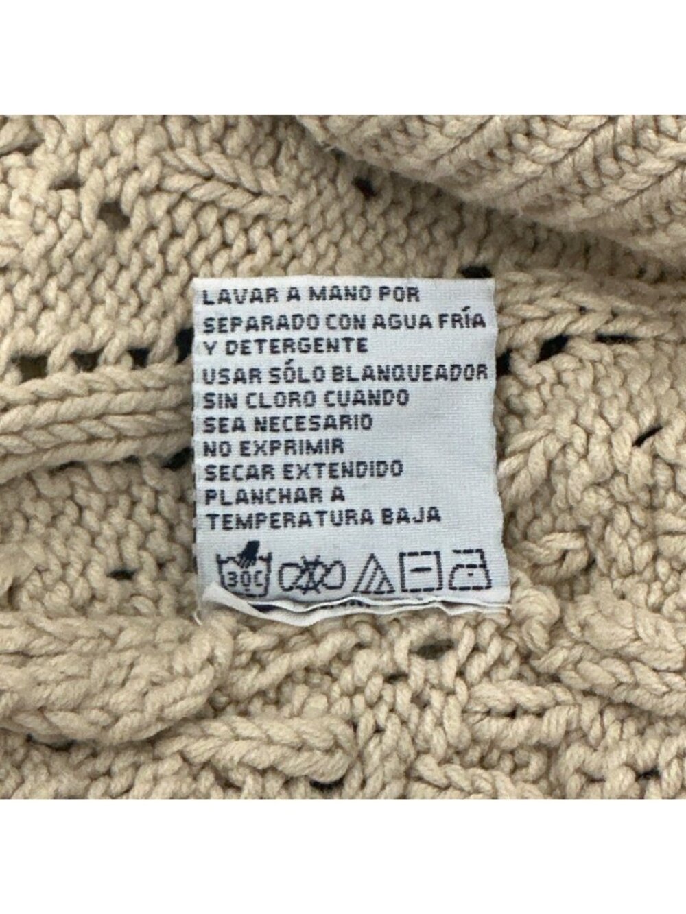 Nautica Beige Cable Knit Cardigan Cotton Blend Womens S Light Academia Preppy - Picture 6 of 8